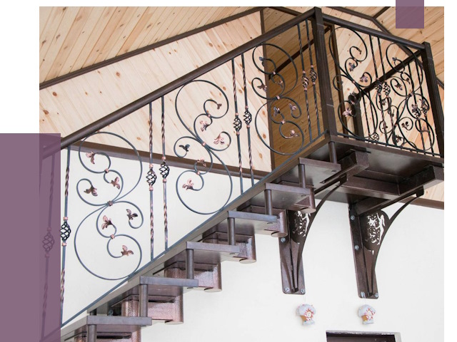 Кованые лестницы в Холмске от 80114 руб. под ключ