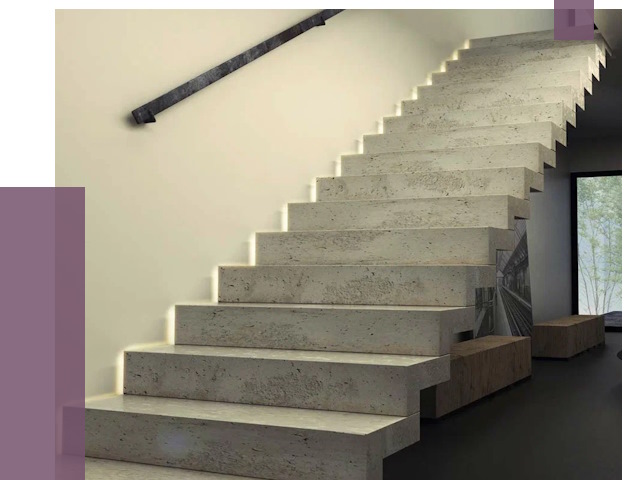 Облицовка бетонных лестниц в Холмске от 4622 руб/м2 