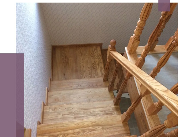 Сосновые лестницы в Холмске под ключ от 8114 руб.  | ПРОЛЁТ-Хлм