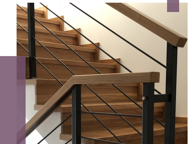 Обшивка металлической лестницы деревом в Холмске от 4365 руб. 