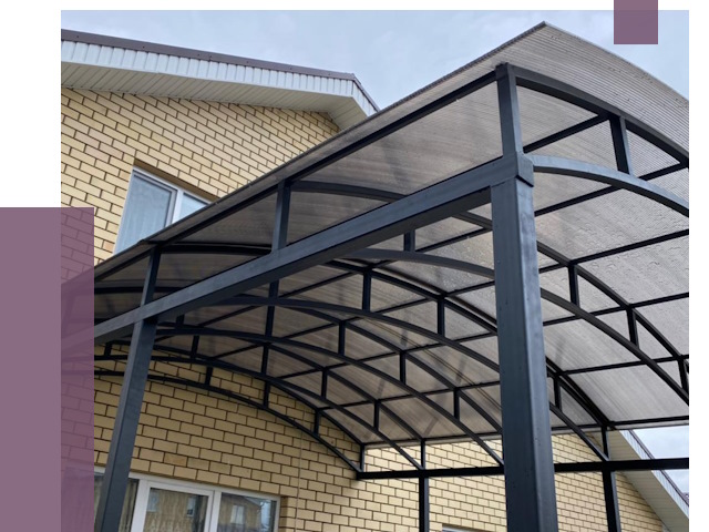 Монтаж козырьков в Холмске от 11555 руб. | ПРОЛЁТ-Хлм