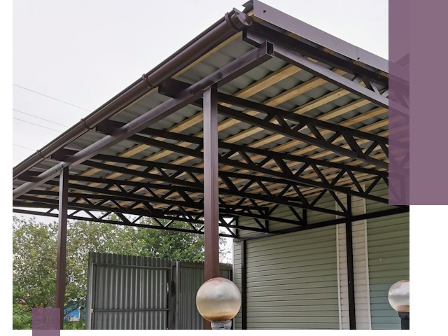 Навесы под ключ в Холмске: изготовление, монтаж и гарантия