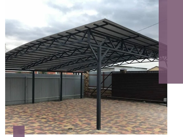 Недорогие навесы под ключ в Холмске — изготовление и монтаж