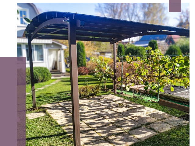 Навесы для дачи в Холмске от 12787 руб. под ключ — ПРОЛЁТ-Хлм