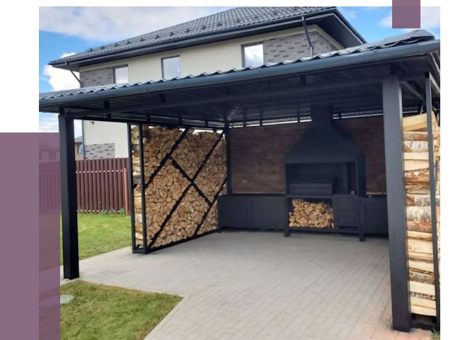 Навесы для барбекю в Холмске от 12787 руб. под ключ | ПРОЛЁТ-Хлм