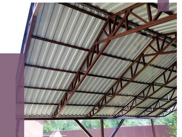 Навесы из профнастила в Холмске от 7395 руб. | ПРОЛЁТ-Хлм