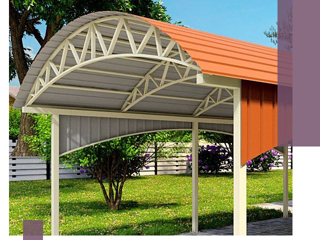 Навесы из профнастила под ключ в Холмске — установка и монтаж