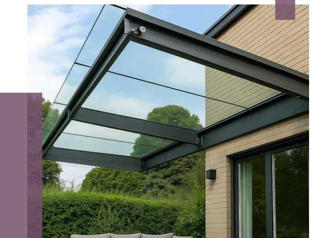 Стеклянные навесы и козырьки в Холмске от 12325 руб.