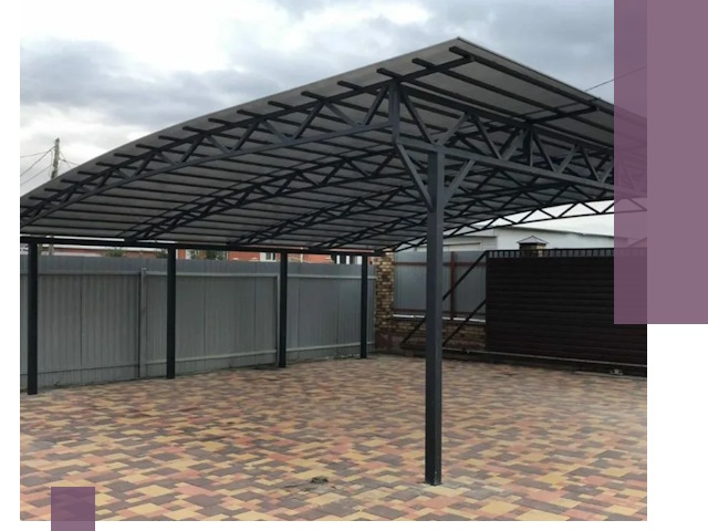 Металлические навесы под ключ в Холмске — изготовление и монтаж