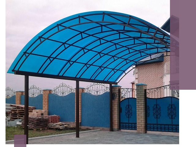 Арочные навесы под ключ в Холмске — изготовление и монтаж