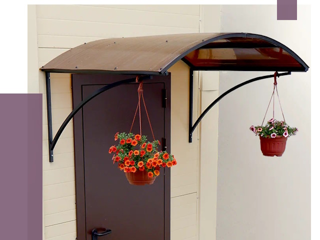 Козырьки над входом в Холмске от 14893 руб.  | ПРОЛЁТ-Хлм