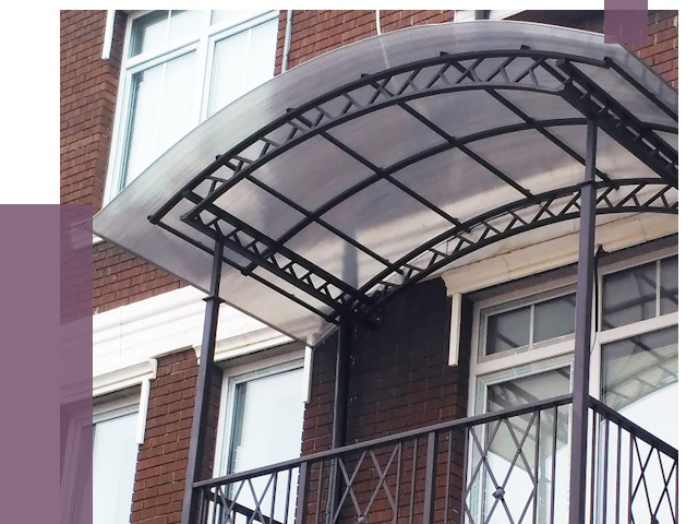 Козырьки над балконом в Холмске от 8679 руб.  | ПРОЛЁТ-Хлм