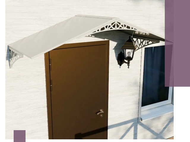 Металлические козырьки на входы и террасы в Холмске